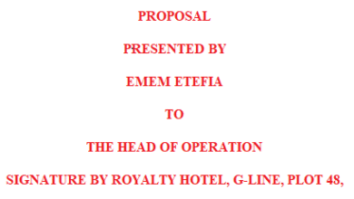 A Sample of a Small Scale Business Proposal