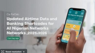 Updated Airtime Data and Banking Shortcodes for All Nigerian Networks 2025/2026